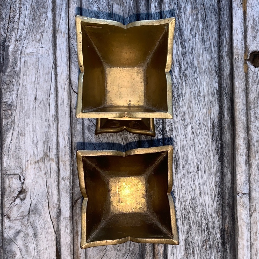 Vintage Brass Floral Saudi Arabian Candle Holders or Decorative Piece - Picture 6 of 12